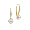 Sale Gabriel & Co. 14K Yellow Gold Diamond and Pearl Fish Wire Drop Earrings