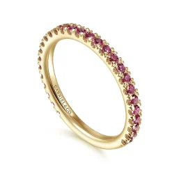 Outlet Gabriel & Co. 14K Yellow Gold Diamond and Pink Tourmaline Ladies Ring