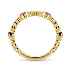 Clearance Gabriel & Co. 14k Yellow Gold Diamond and Ruby Stackable Ring