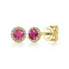 Online Gabriel & Co. 14K Yellow Gold Diamond and Ruby Stud Earrings