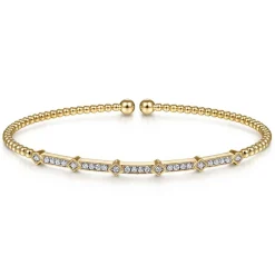 Best Gabriel & Co. 14K Yellow Gold Diamond Bangle