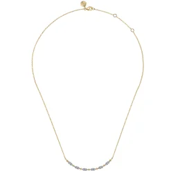Sale Gabriel & Co. 14K Yellow Gold Diamond Bar Necklace-Bujukan