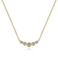 Hot Gabriel & Co. 14K Yellow Gold Diamond Bar Necklace 0.1ct