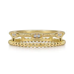 Online Gabriel & Co. 14K Yellow Gold Diamond Bujukan Marquis Shape Easy Stackable Ring