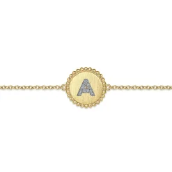 Sale Gabriel & Co. 14K Yellow Gold Diamond Bujukan Initial A Tennis Bracelet in Size 7inch W Brush