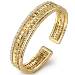 Gabriel & Co. 14K Yellow Gold Diamond Bujukan Easy Stackable Bangle