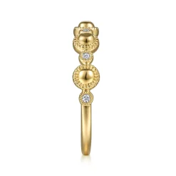Hot Gabriel & Co. 14K Yellow Gold Diamond Bujukan Station Stackable Ring