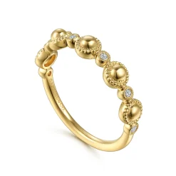 Hot Gabriel & Co. 14K Yellow Gold Diamond Bujukan Station Stackable Ring