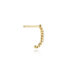 Sale Gabriel & Co. 14K Yellow Gold Diamond Bujukan Butter Cup J Hoop Earrings