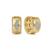 Best Gabriel & Co. 14K Yellow Gold Diamond Bujukan 15mm Huggie Earrings