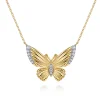 Hot Gabriel & Co. 14K Yellow Gold Diamond Butterfly Pendant Necklace