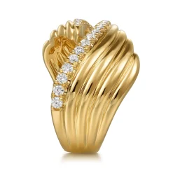 Gabriel & Co. 14K Yellow Gold Diamond Bypass Ladies Ring