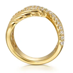 Gabriel & Co. 14K Yellow Gold Diamond Bypass Ladies Ring