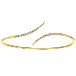 Outlet Gabriel & Co. 14K Yellow Gold Diamond Bypass Open Bangle