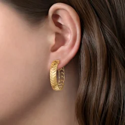 Gabriel & Co. 14K Yellow Gold Diamond Chevron Earrings