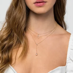 Sale Gabriel & Co. 14K Yellow Gold Diamond Chevron Necklace