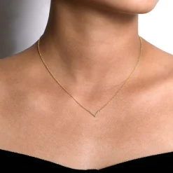 Sale Gabriel & Co. 14K Yellow Gold Diamond Chevron Necklace