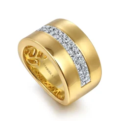 New Gabriel & Co. 18K Yellow Gold Diamond Cigar Band