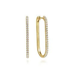 Outlet Gabriel & Co. 14K Yellow Gold Diamond Classic Elongated Oval Hoop Earrings