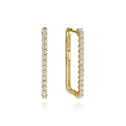 Online Gabriel & Co. 14K Yellow Gold Diamond Classic Paperclip Hoop Earrings