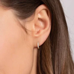 Best Gabriel & Co. 14K Yellow Gold Diamond Classic J Hoop Earrings