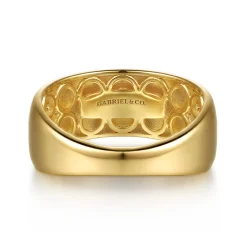 New Gabriel & Co. 14K Yellow Gold Diamond Clover Station Wide Band Ring