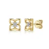 Online Gabriel & Co. 14K Yellow Gold Diamond Clover Stud Earrings