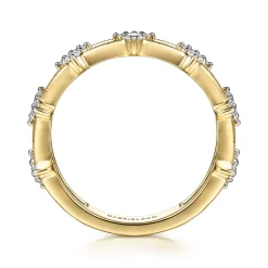 Online Gabriel & Co. 14K Yellow Gold Diamond Cluster Station Ring