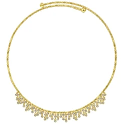 Outlet Gabriel & Co. 14K Yellow Gold Diamond Clusters Bujukan Beaded Choker Necklace