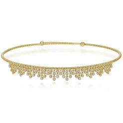 Outlet Gabriel & Co. 14K Yellow Gold Diamond Clusters Bujukan Beaded Choker Necklace