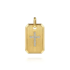 Outlet Gabriel & Co. 14K Yellow Gold Diamond Cross Pendant