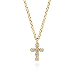 Online Gabriel & Co. 14K Yellow Gold Diamond Cross Pendant Necklace