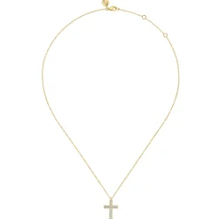 Clearance Gabriel & Co. 14K Yellow Gold Diamond Cross Pendant Necklace