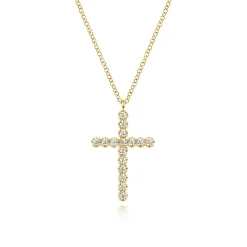Clearance Gabriel & Co. 14K Yellow Gold Diamond Cross Pendant Necklace