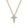 Best Gabriel & Co. 14K Yellow Gold Diamond Cross Pendant Necklace