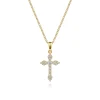 Best Gabriel & Co. 14K Yellow Gold Diamond Cross Pendant Necklace