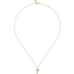 Online Gabriel & Co. 14K Yellow Gold Diamond Cross Pendant Necklace