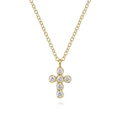 Online Gabriel & Co. 14K Yellow Gold Diamond Cross Pendant Necklace