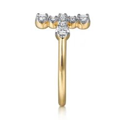 Clearance Gabriel & Co. 14K Yellow Gold Diamond Cross Ring