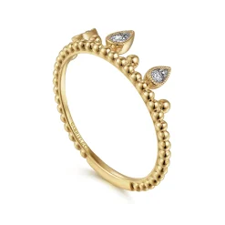 Sale Gabriel & Co. 14K Yellow Gold Diamond Crown Bujukan Ring