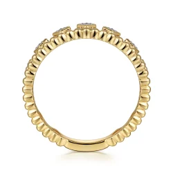 Best Gabriel & Co. 14K Yellow Gold Diamond Crown Ring