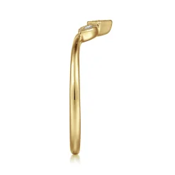 Best Gabriel & Co. 14K Yellow Gold Diamond Curved Anniversary Band - 0.06 ct