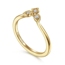 Best Gabriel & Co. 14K Yellow Gold Diamond Curved Anniversary Band - 0.06 ct
