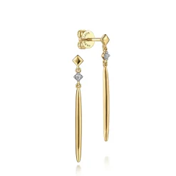 Gabriel & Co. 14K Yellow Gold Diamond Drop Earrings
