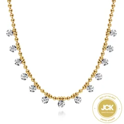 Clearance Gabriel & Co. 14K Yellow Gold Diamond Drop Necklace