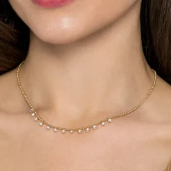 Clearance Gabriel & Co. 14K Yellow Gold Diamond Drop Necklace