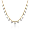 New Gabriel & Co. 14K Yellow Gold Diamond Drop Station Necklace