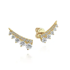 Gabriel & Co. 14K Yellow Gold Diamond Ear Climber Earrings