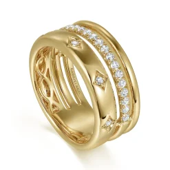 Clearance Gabriel & Co. 14K Yellow Gold Diamond Easy Stackable Ring 0.3ct