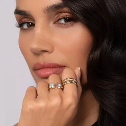 Clearance Gabriel & Co. 14K Yellow Gold Diamond Easy Stackable Ring 0.3ct